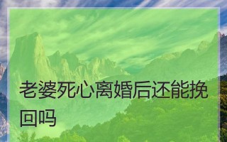 老公已死心，还要挽回吗（情感挽回的艺术与技巧）